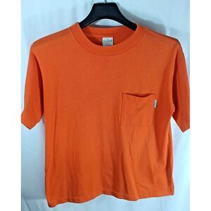 vintage classic pocket‎ tee tshirt orange small